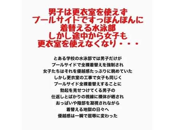 男子は更衣室を使えずプールサイドですっぽんぽんに着替える水泳部。しかし途中から女子も更衣室を使えなくなり・・・/羞恥の星空 CFNM/CMNF  エロ画像778215